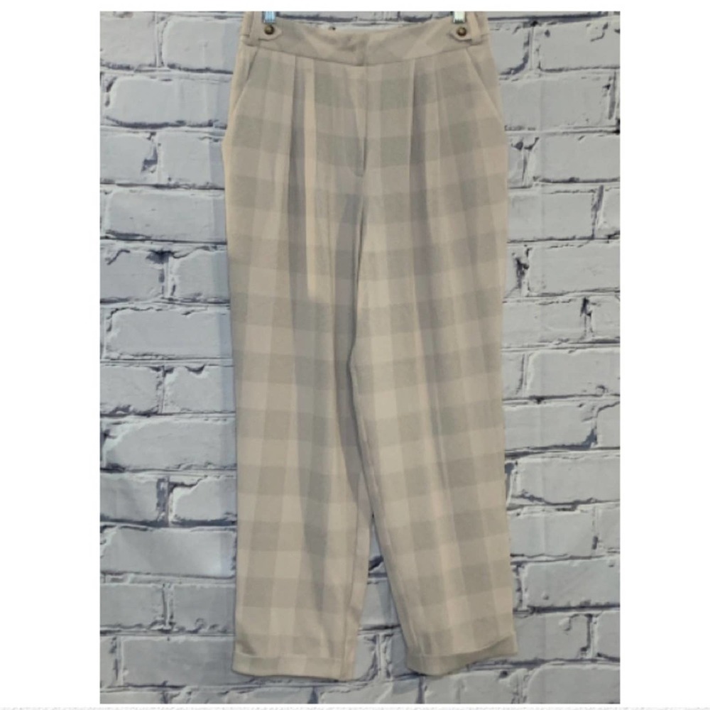 TopShop Cream Gray Cropped Pant Size 6